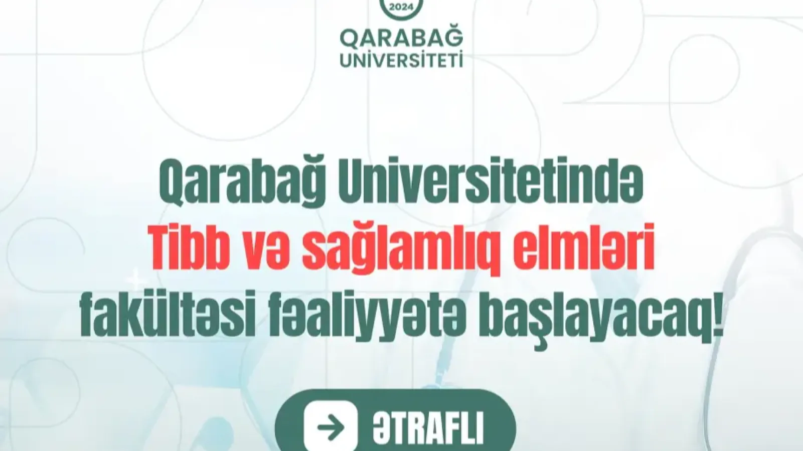 Qarabağ Universitetində Tibb və sağlamlıq elmləri