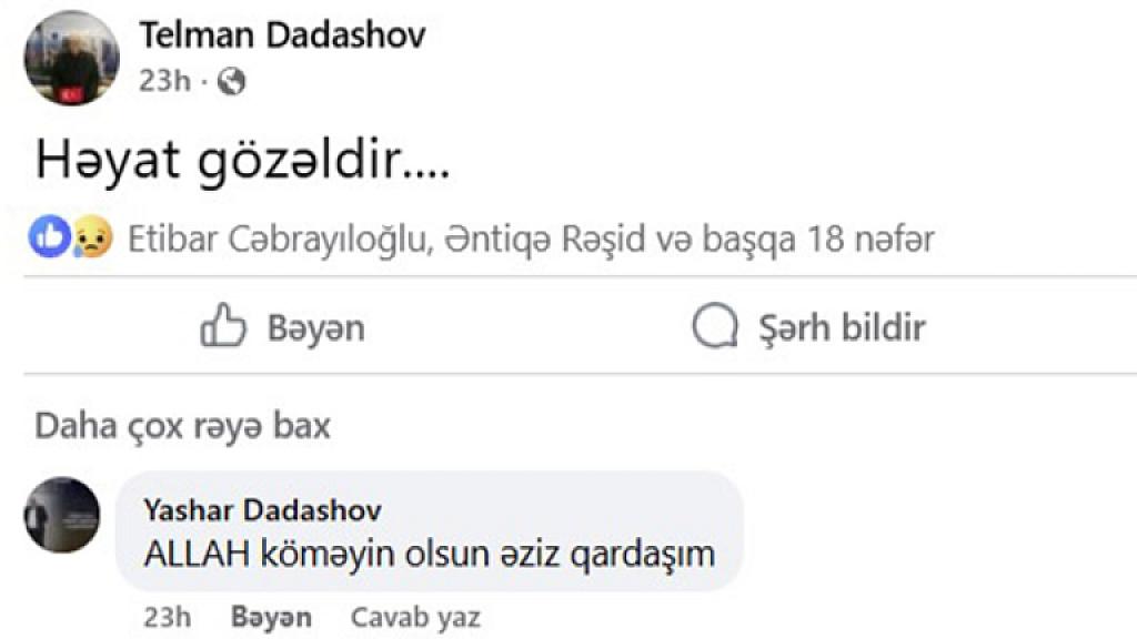 “Həyat gözəldir” yazdı, bir neçə saat sonra - 1