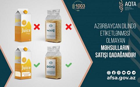 AQTA: "Azərbaycan dilində etiketlənməsi olmayan qida məhsullarının satışı qadağandır"
