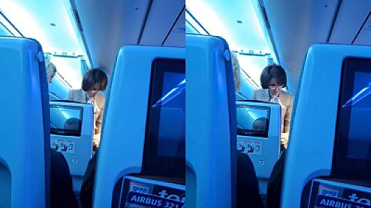 Nazir təyyarədə sərnişinə