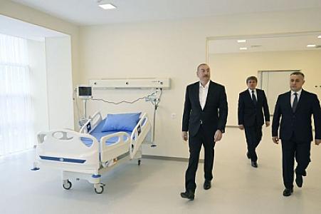 İlham Əliyev Qəbələ Rayon Mərkəzi Xəstəxanasının açılışında