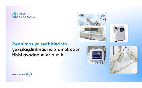 Dövlət xəstəxanalarının reanimasiya şöbələri üçün 400-dən artıq avadanlıq alınıb