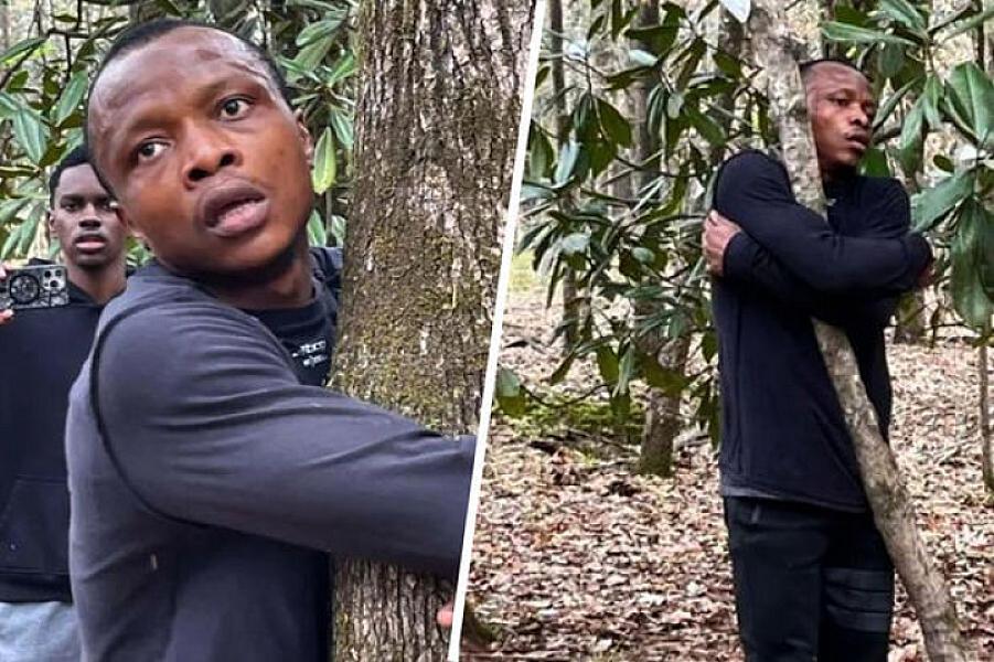 Bir saatda qucaqladığı ağaclar afrikalı gəncin