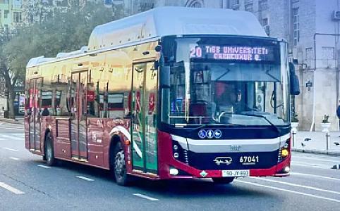 Bakıda yeni marşrut xətti üzrə avtobuslar