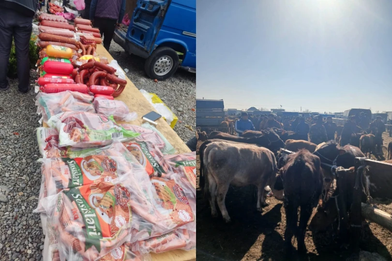 Bərdədə heyvan satışı bazarında